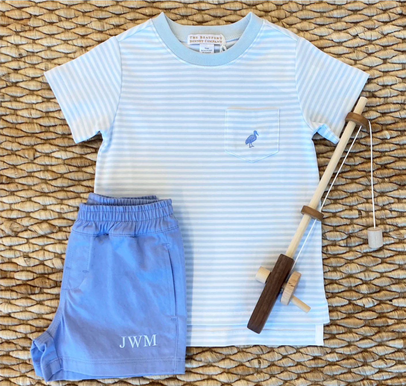 Carter Crewneck Buckhead Blue Stripe/Park City Periwinkle - Pocket