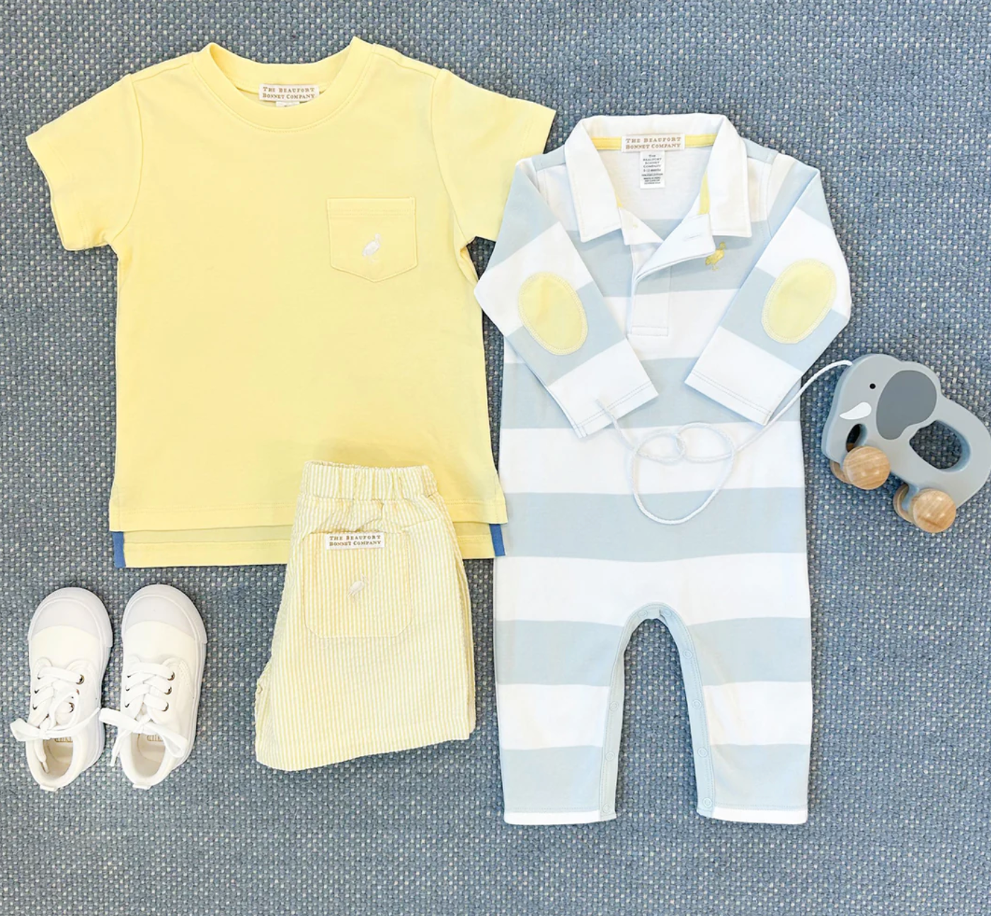 Carter Crewneck Bellport Butter Yellow/Worth Avenue White