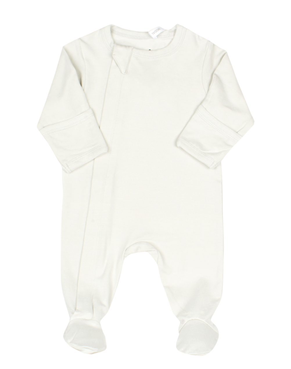 Modal Zipper Footie Cream