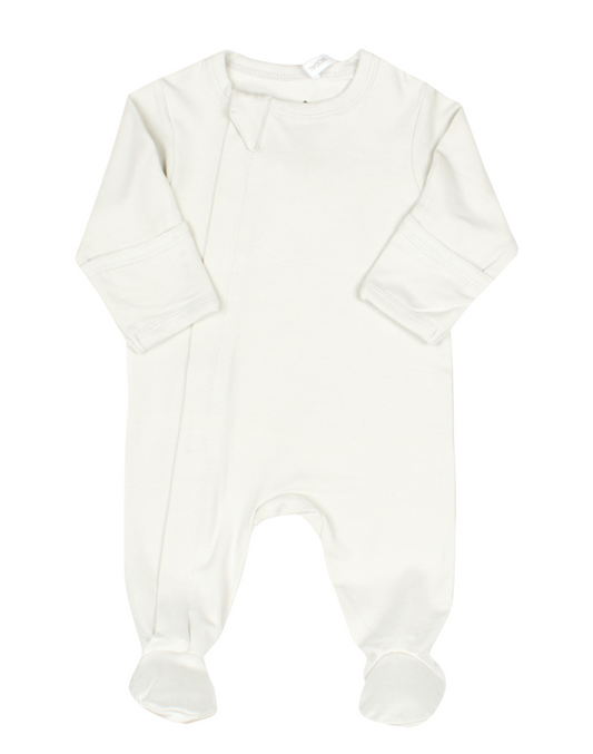 Modal Zipper Footie Cream