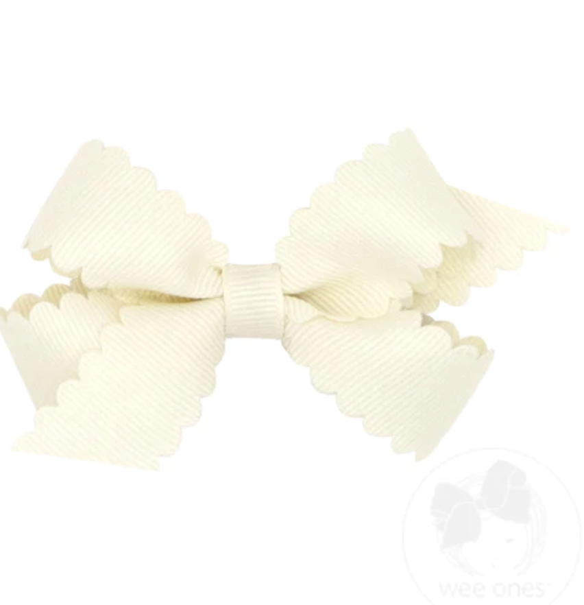 Mini Scalloped Edge Grosgrain Bow