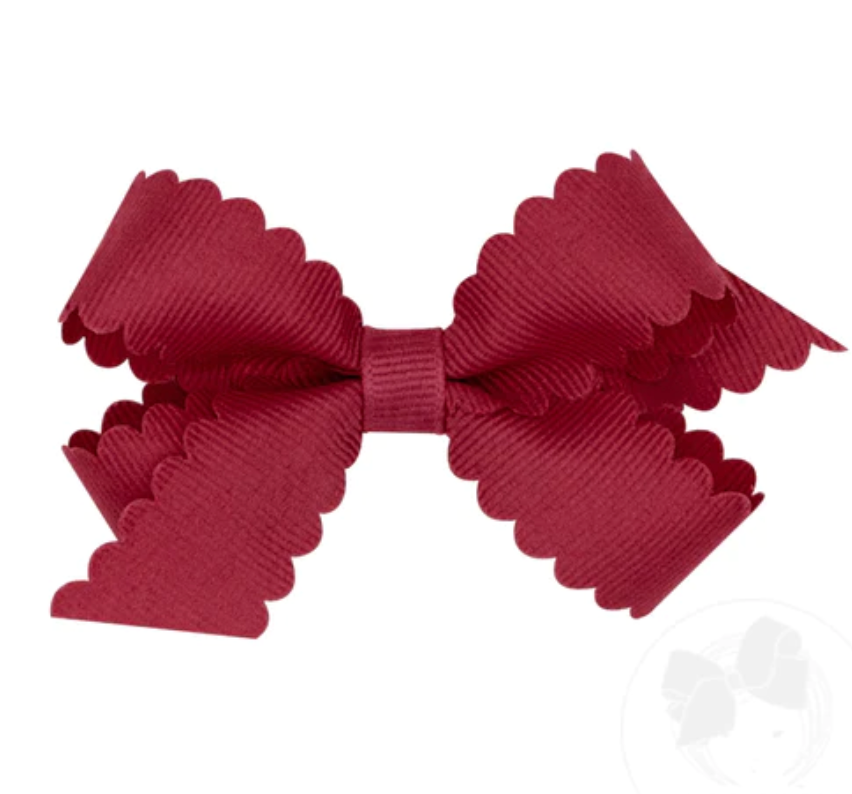 Mini Scalloped Edge Grosgrain Bow