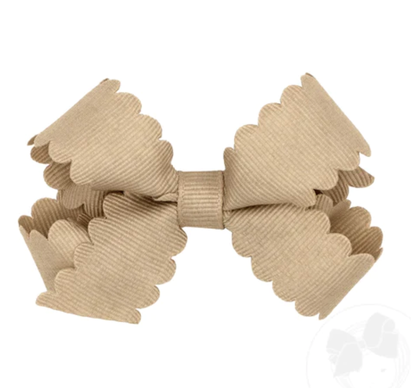 Mini Scalloped Edge Grosgrain Bow