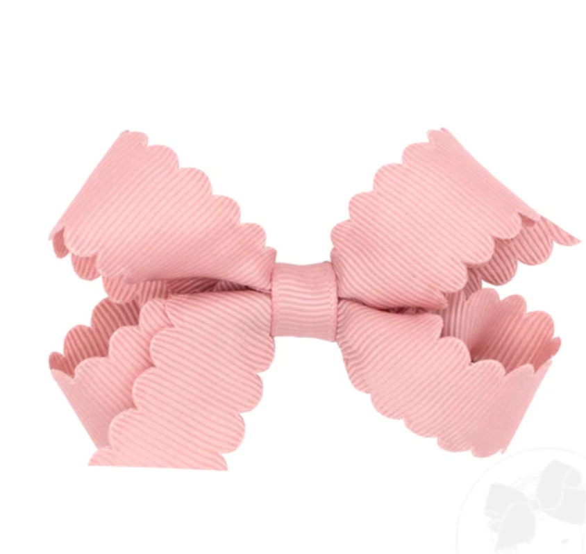 Mini Scalloped Edge Grosgrain Bow