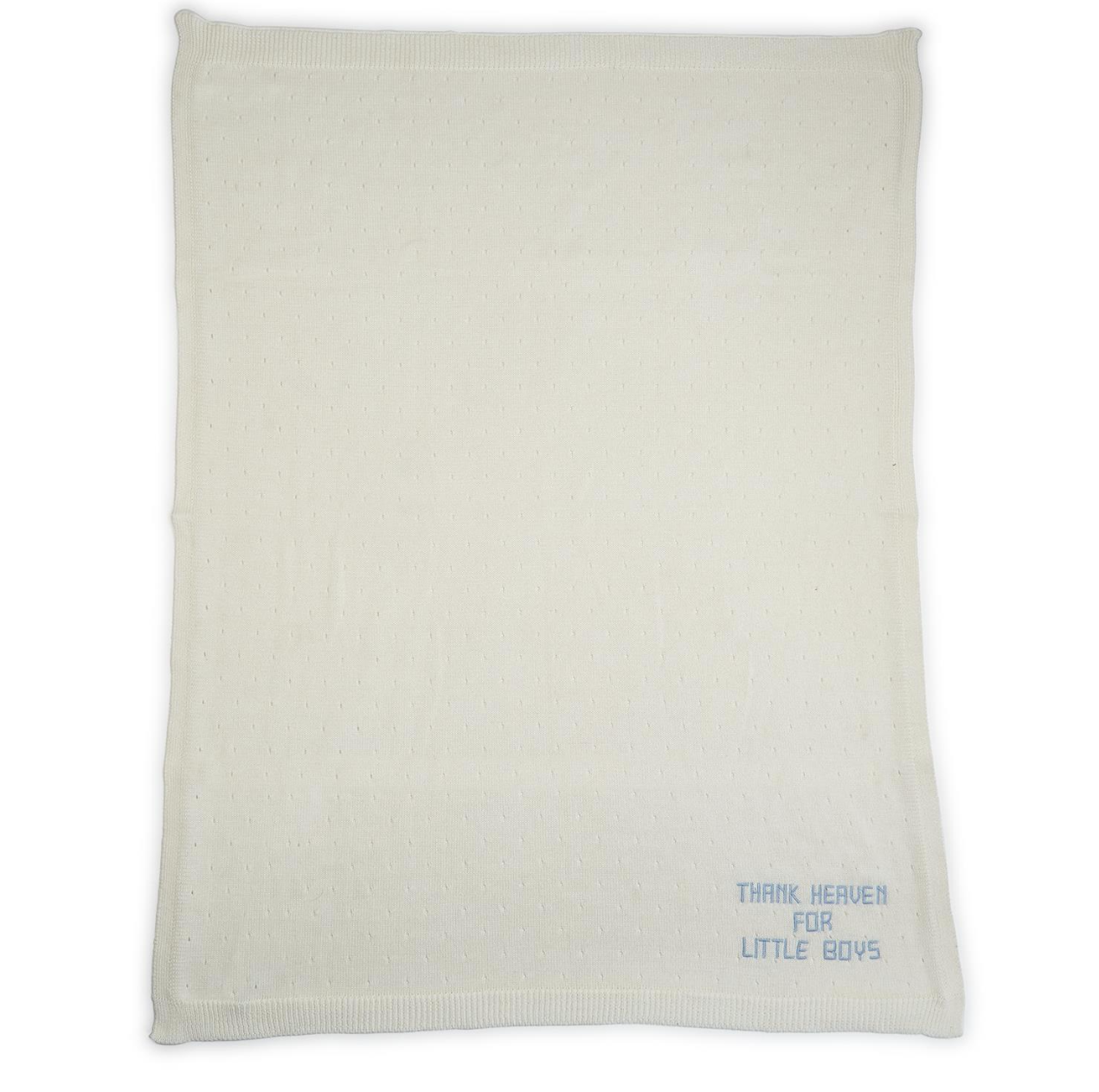 Thank Heaven For Little Boys Embroidered Blanket