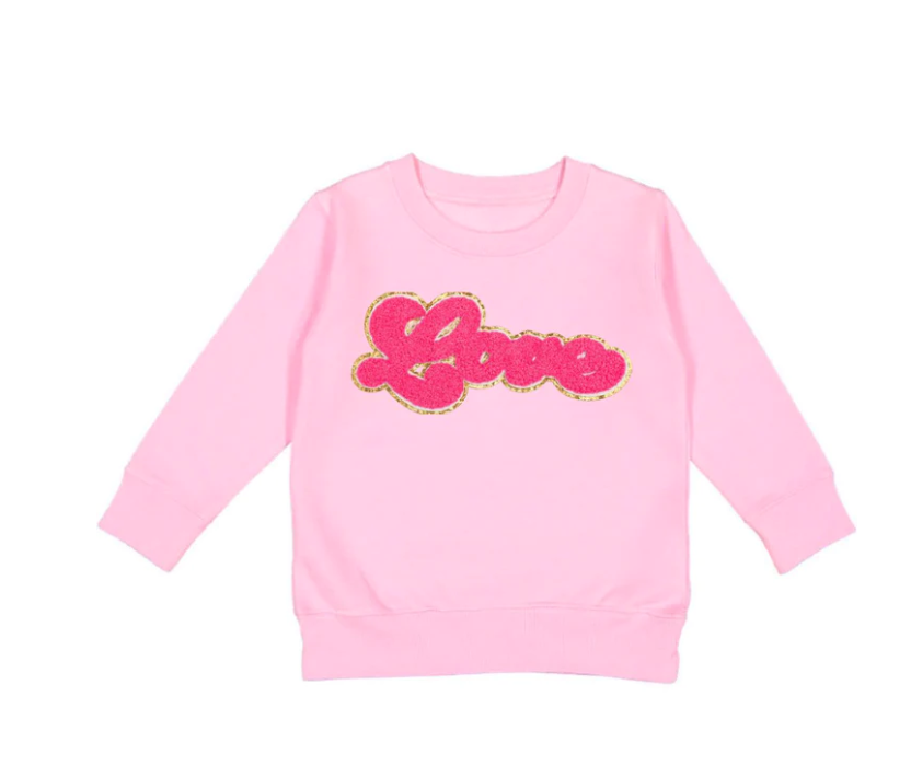 Love Script Patch Valentine's Day Sweatshirt