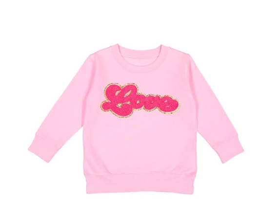 Love Script Patch Valentine's Day Sweatshirt