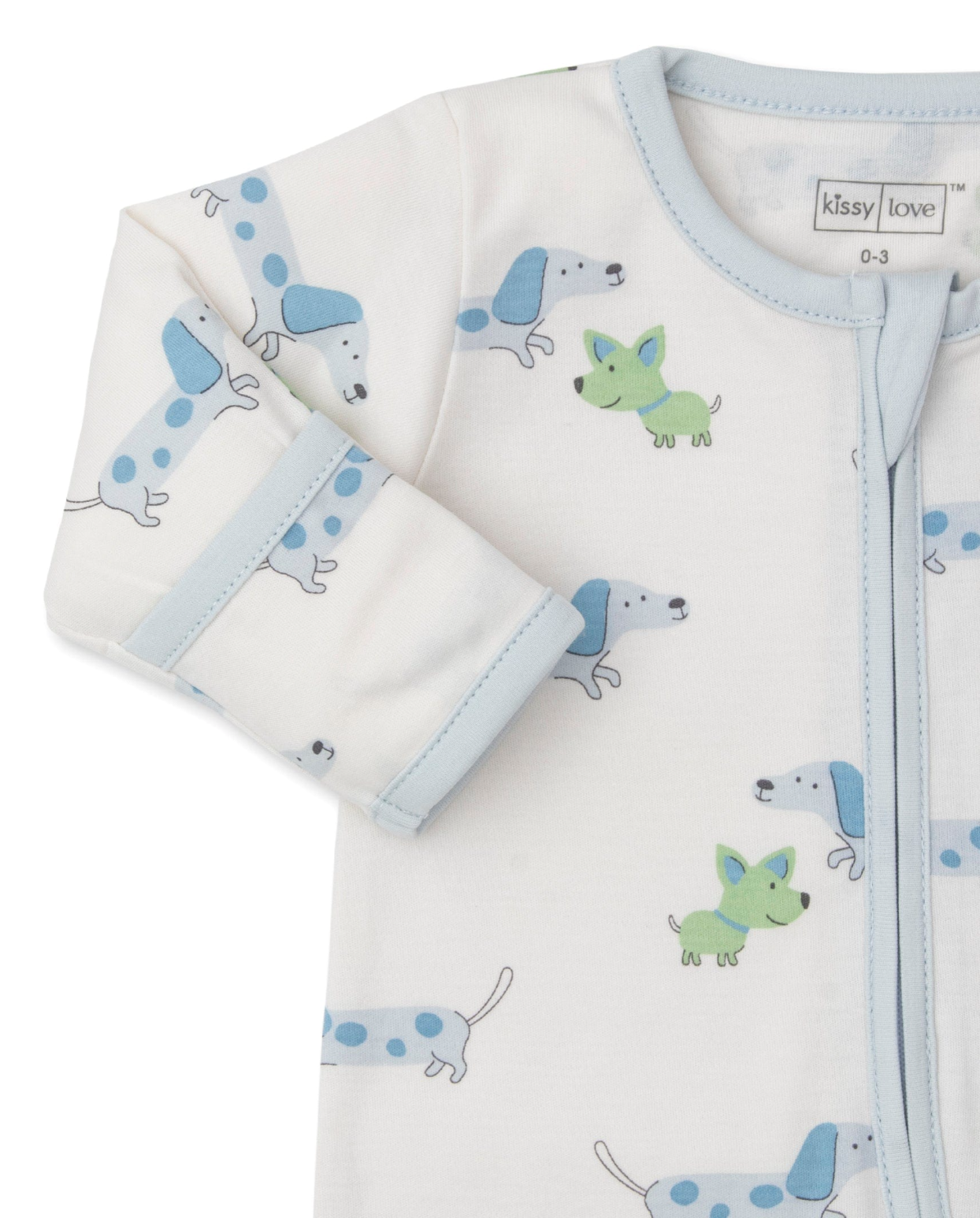 Puppy Fun Zipper Footie Blue