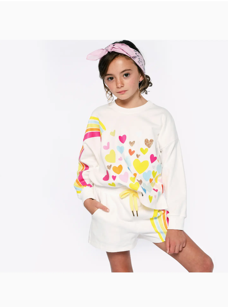 Rainbow & Heart Print Long Sleeve