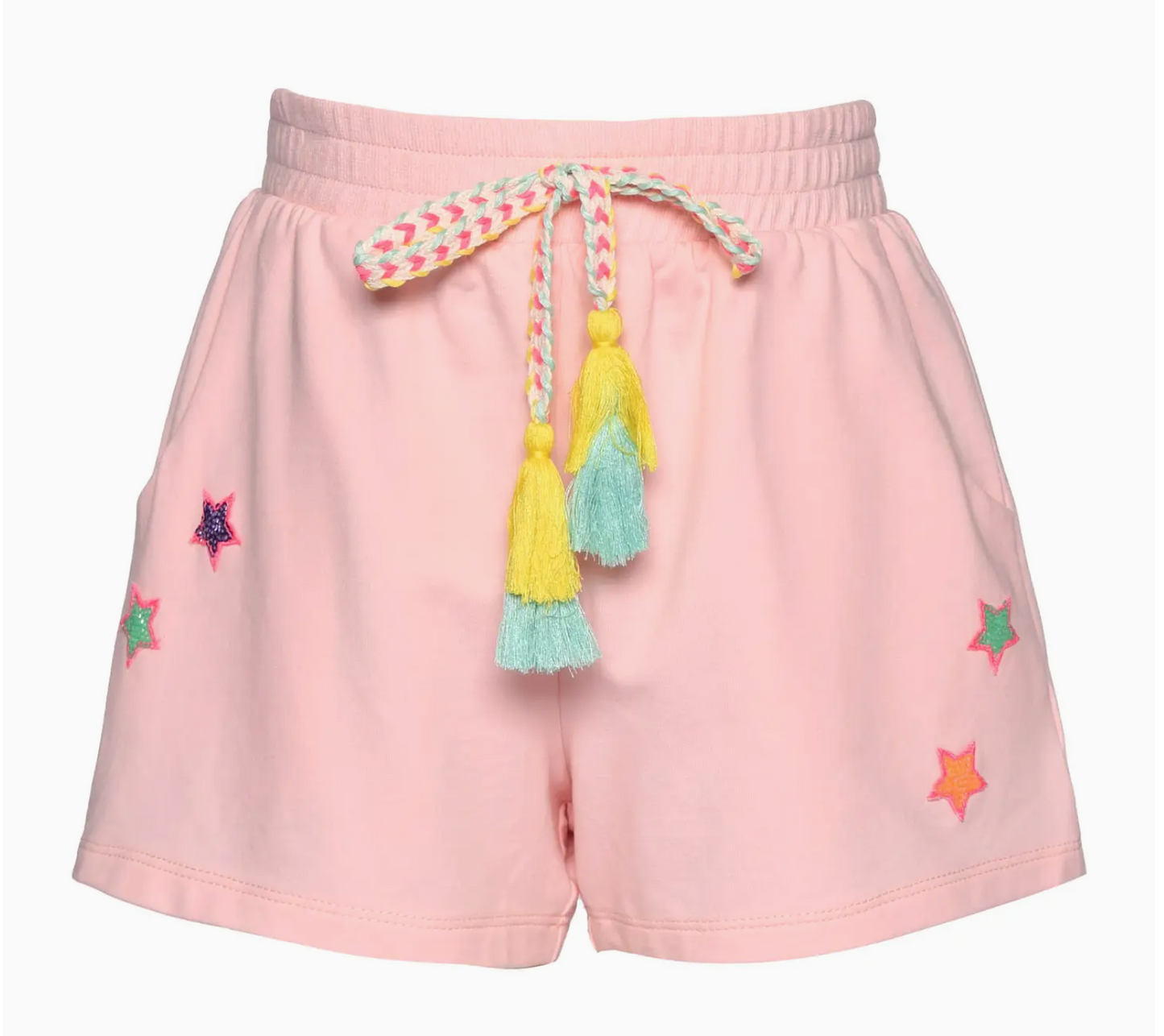 Star Patches & Tassel Tie Shorts