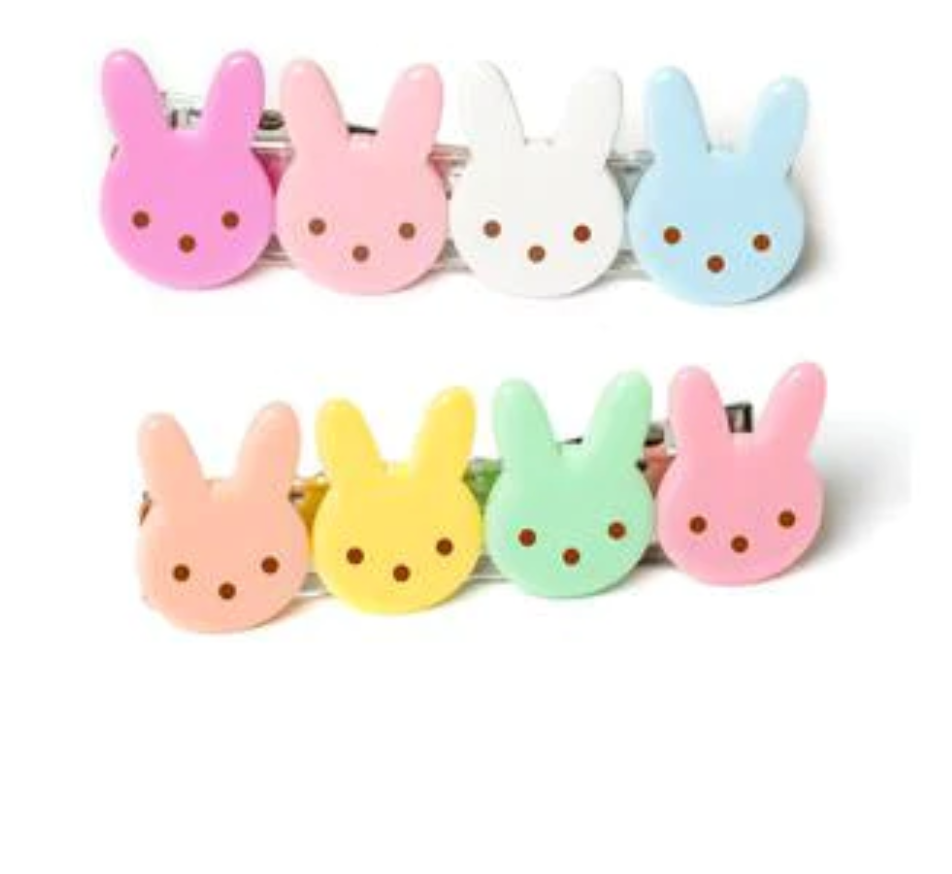 Cute Bunny Pastel Alligator Clip Set