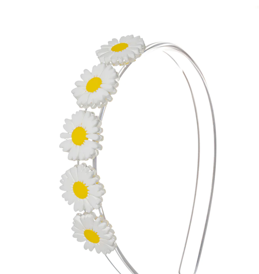 Multi Daisies White Headband