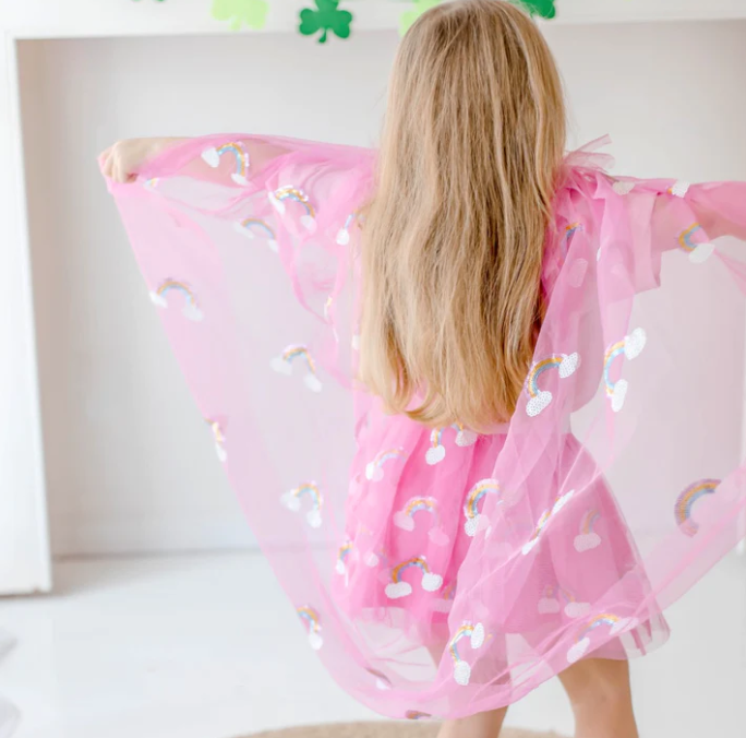Rainbow Sequin Cape