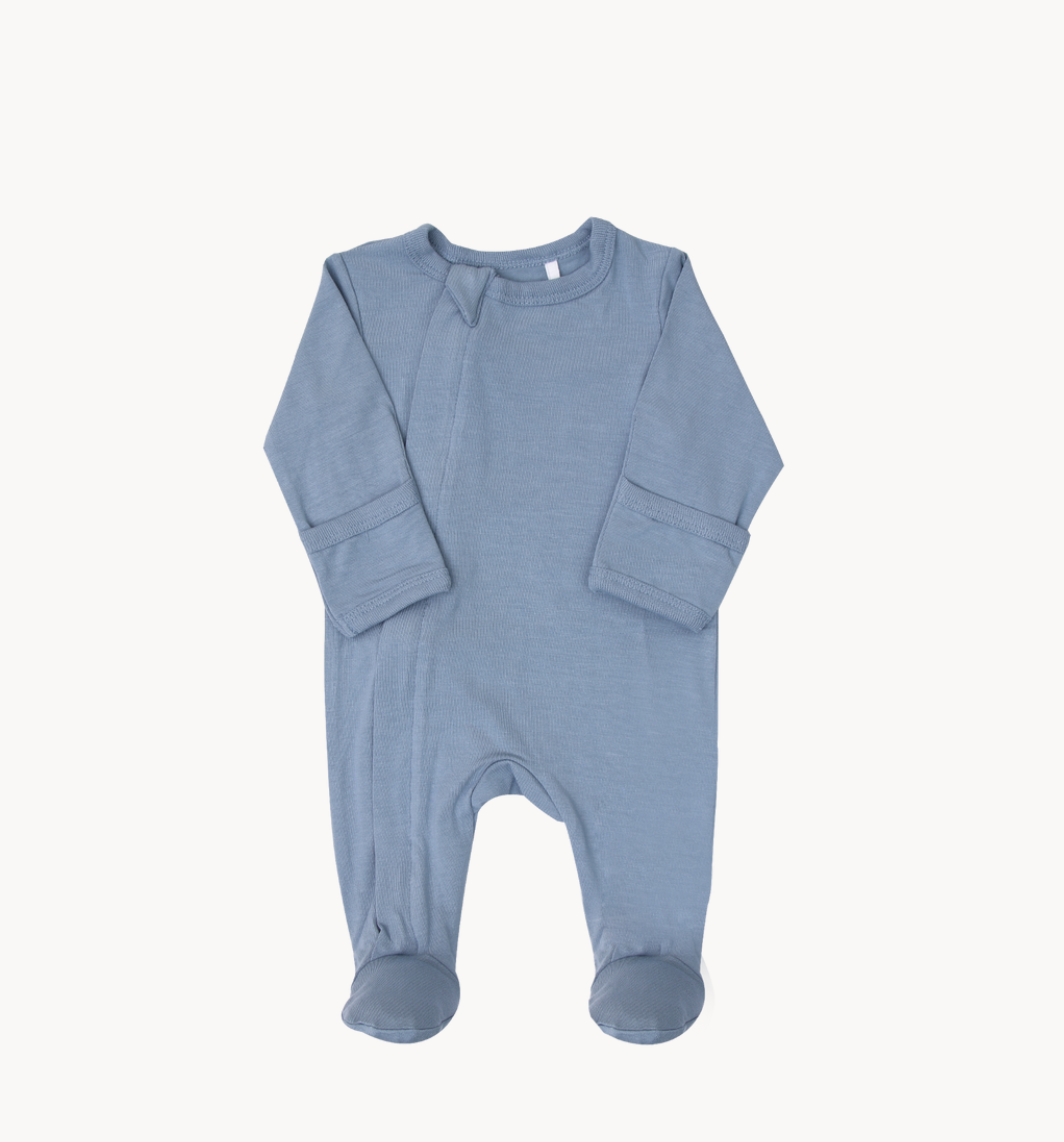 Modal Zipper Footie Blue