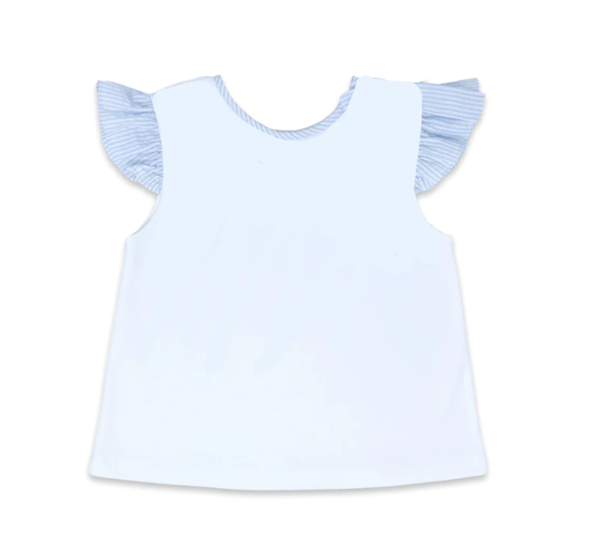 Angel Blouse - White, Boston Blue Seersucker