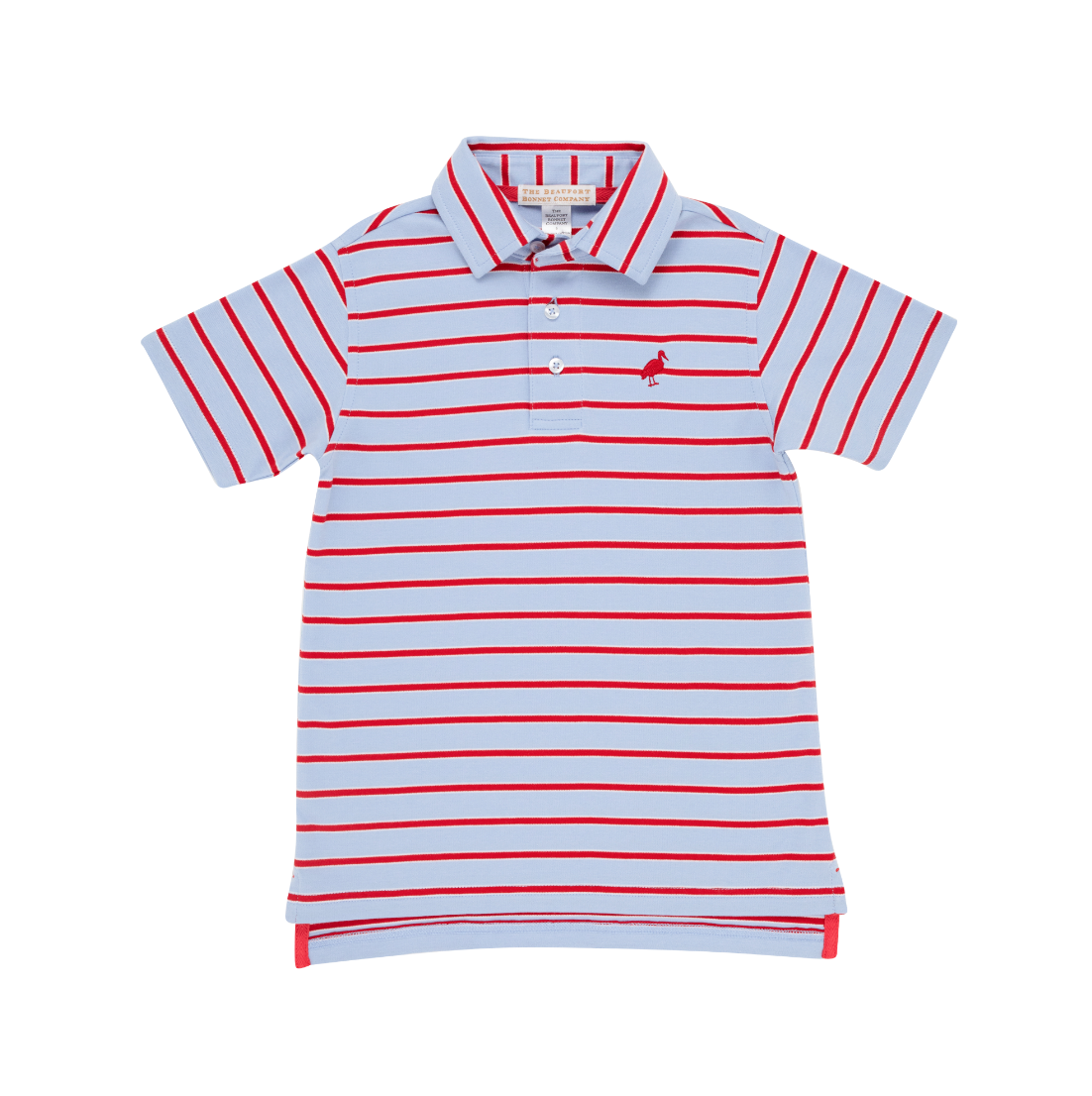 Prim and Proper Polo SS - Pima - Broward Blue Stripe/Richmond Red