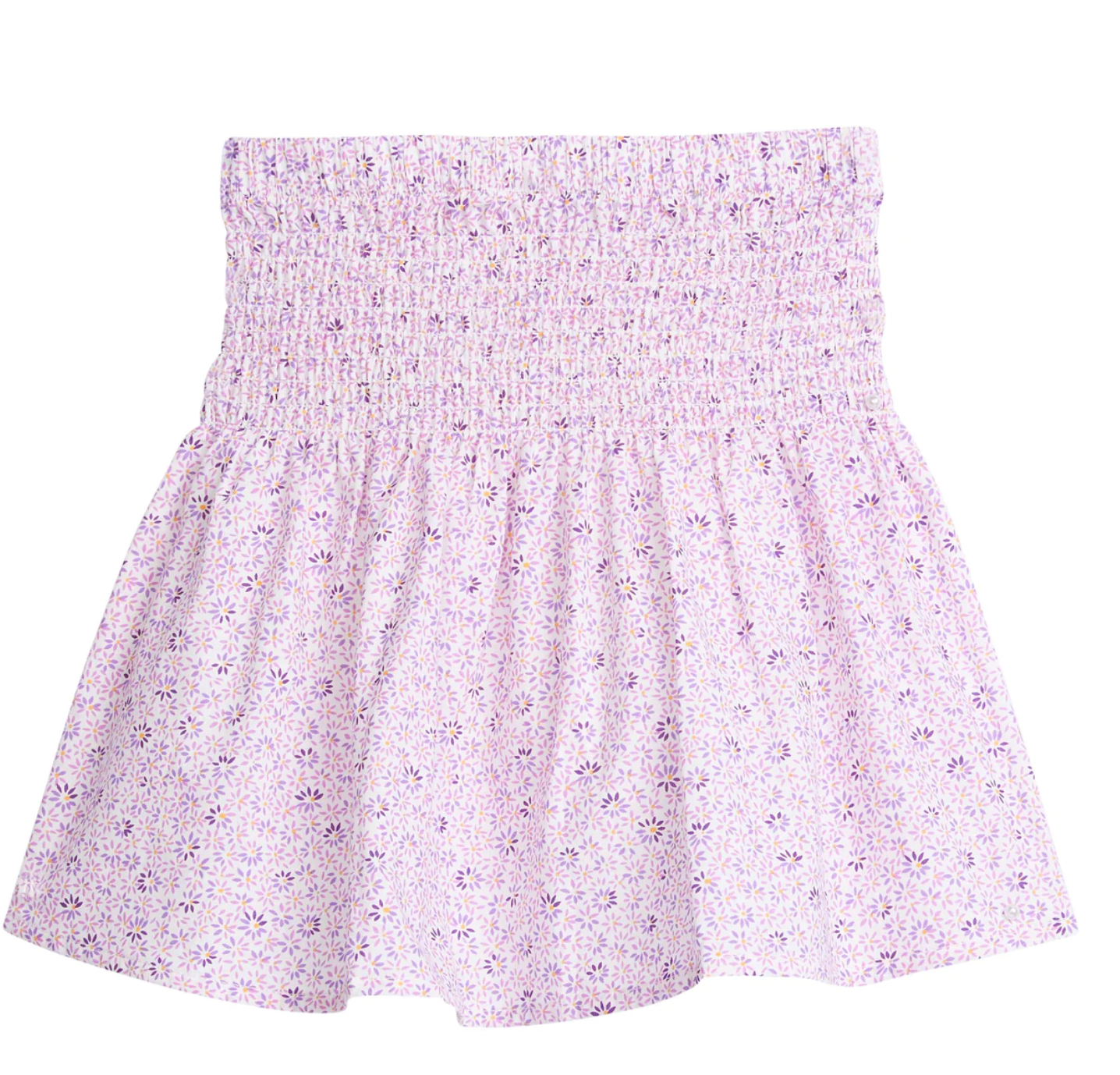 Shirred Circle Skirt- Purple Daisy