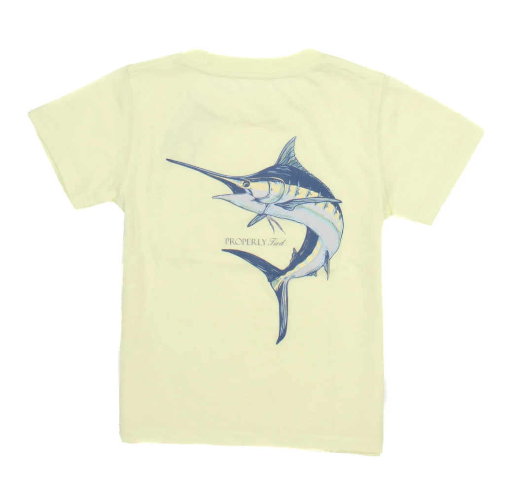 Boys Blue Marlin SS Light Yellow