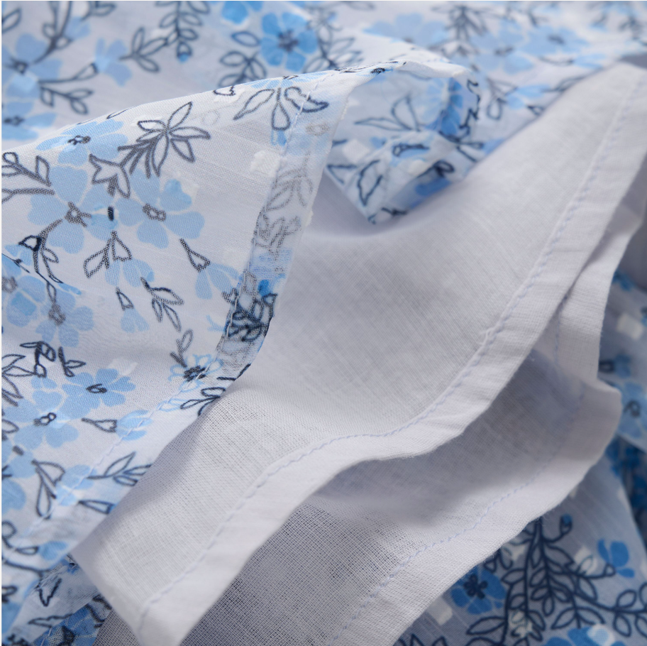Xenon Blue Skirt Flower Dobby