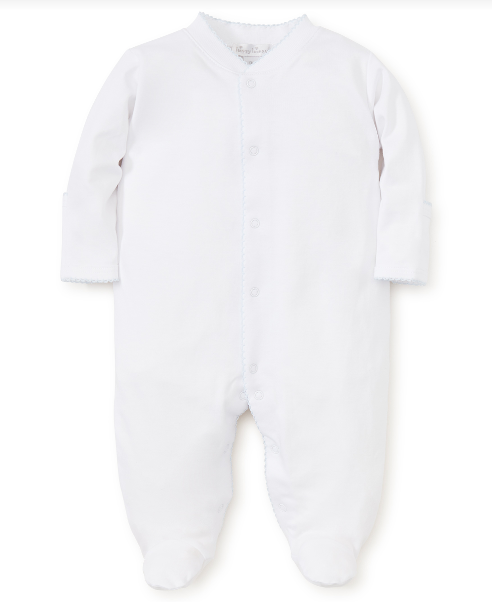 Kissy Basic White with Light Blue Footie