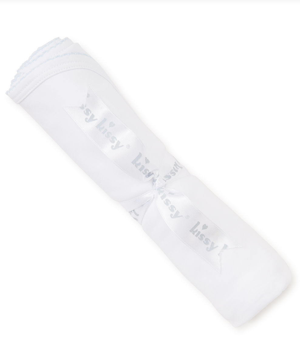 Kissy Basic Blanket White with Light Blue