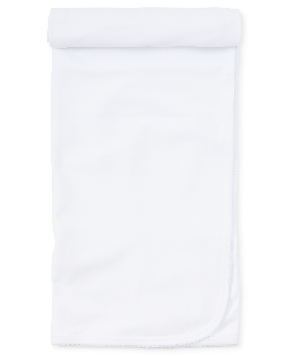 Kissy Basic Blanket White with Light Blue