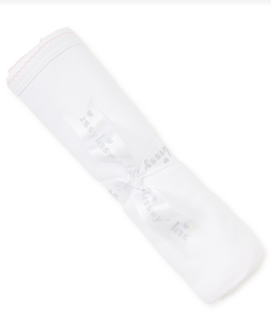 Kissy Basic Blanket White with Pink