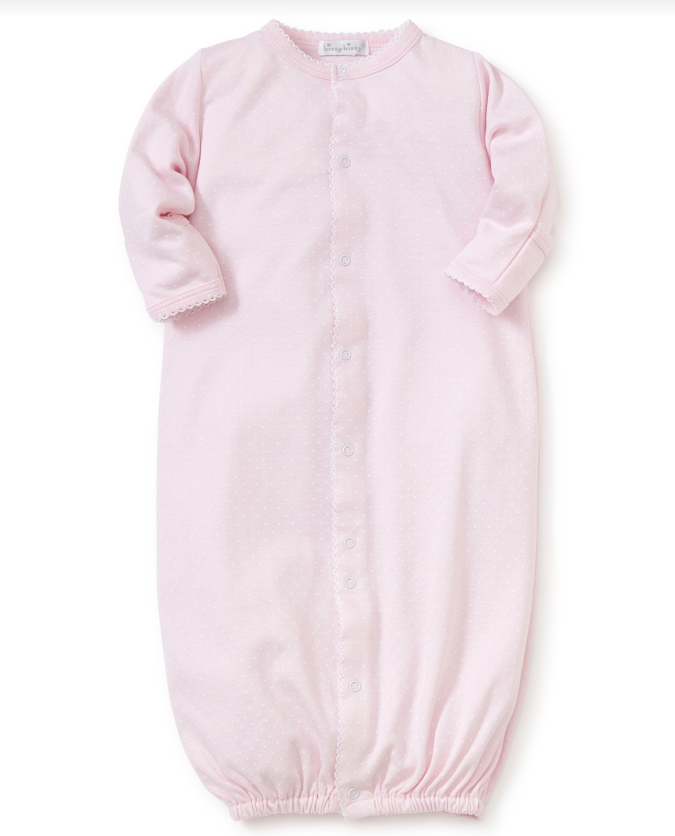 New Kissy Dots Print Converter Gown Pink with White