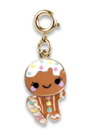 Charm - Gold Swivel Gingerbread Man