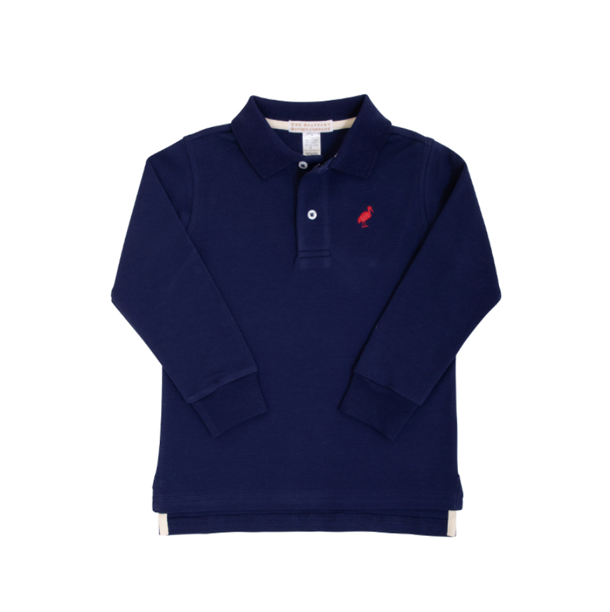 Prim and Proper Polo L/S Nantucket Navy/Richmond Red