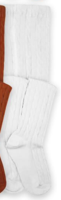 White Cable Knit Tights