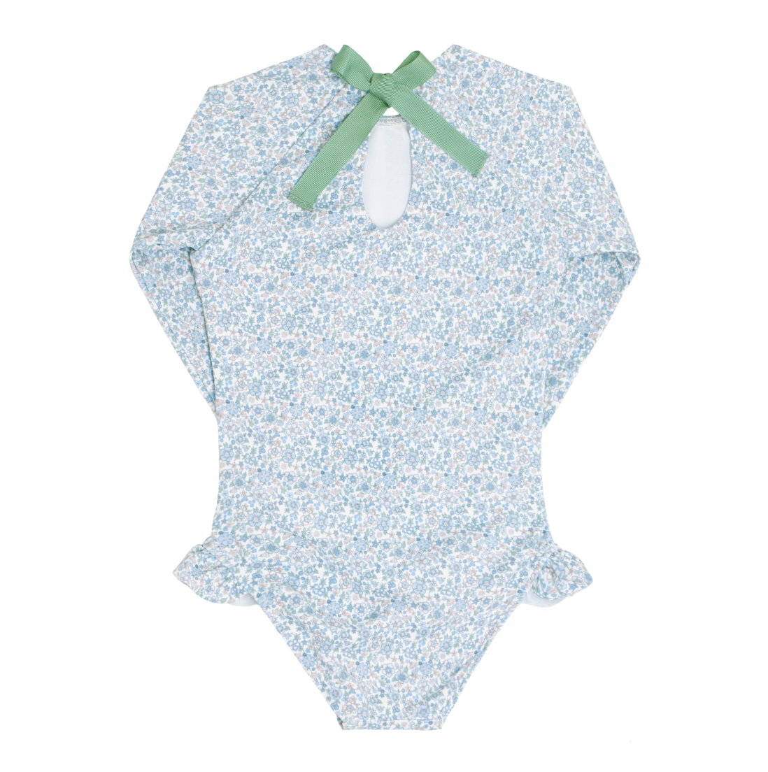 Girls Slate Floral Rashguard One Piece