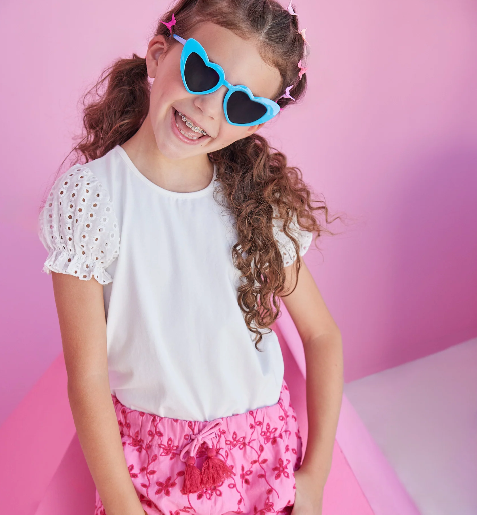 Richmond Shorts - Pink Eyelet