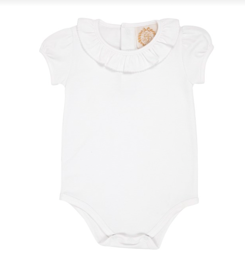 Ramona Ruffle Collar Shirt - Worth Avenue White