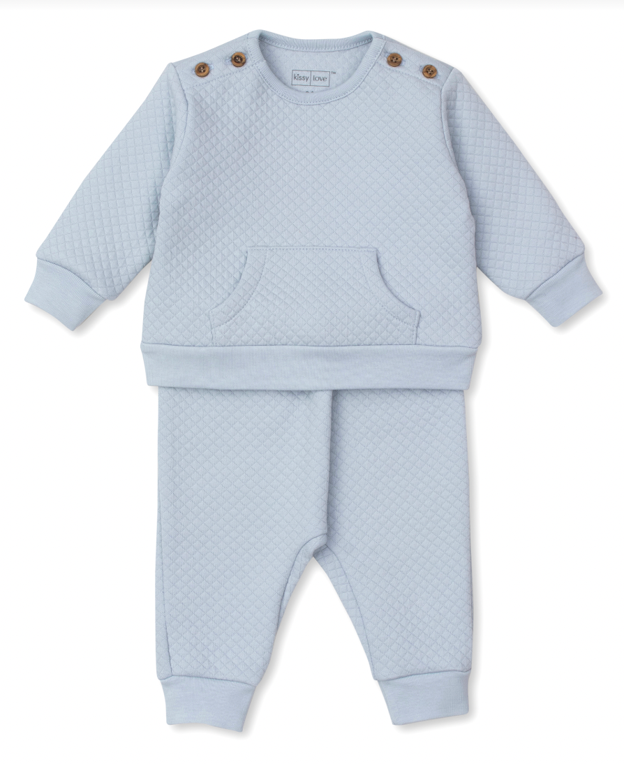 Jacquard Pant Set - Blue