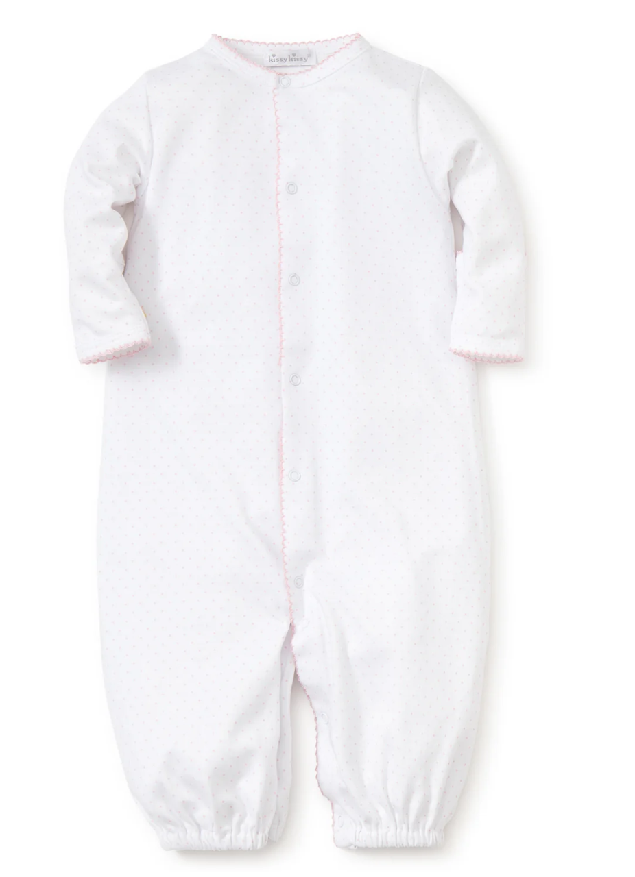 Dots Print Converter Gown Pink/White