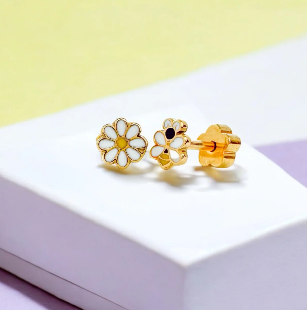 Bee And Daisy Tiny Stud Earrings