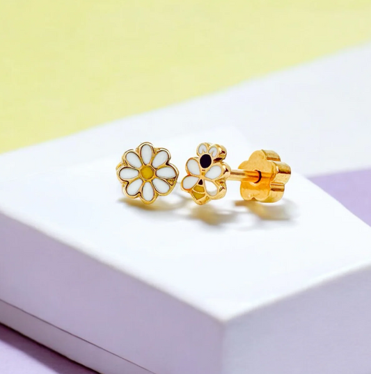 Bee And Daisy Tiny Stud Earrings