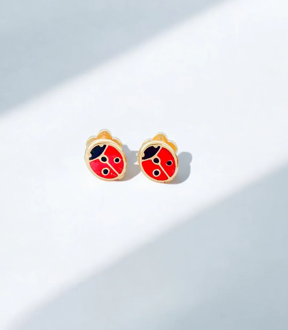 Ladybug Tiny Stud Earrings