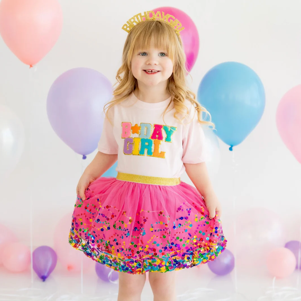 Birthday Girl Patch Short Sleeve T-Shirt Ballet