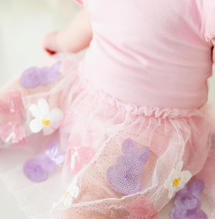 Bunny Bow Sequin Easter Tutu Bodysuit