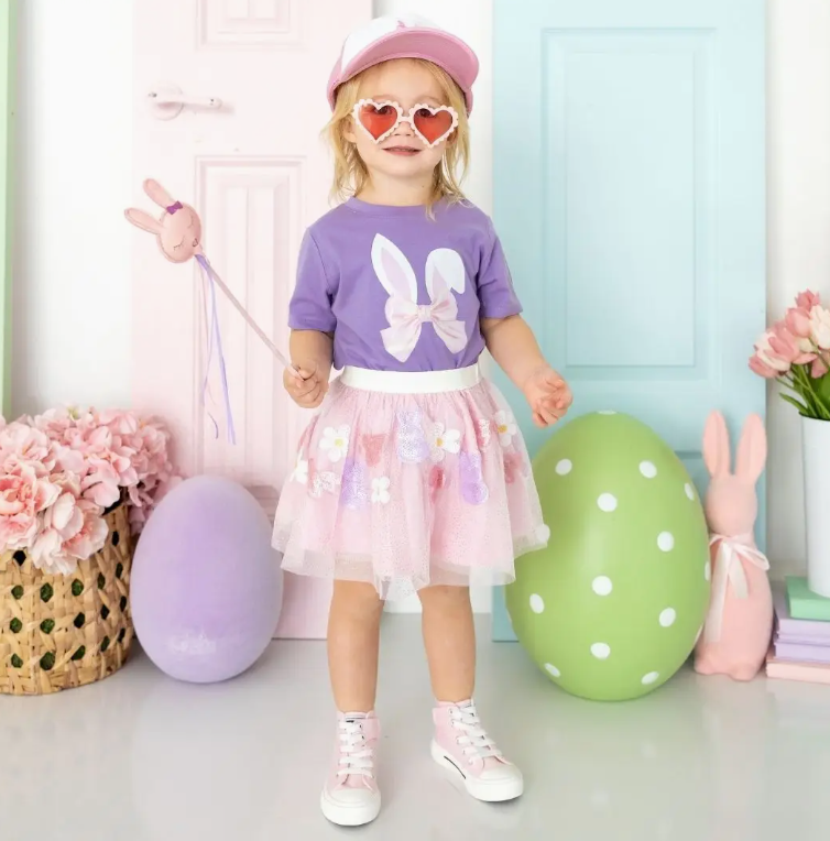 Bunny Bow Easter Short Sleeve T-Shirt