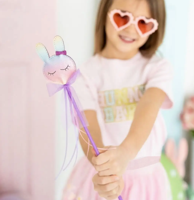 Pastel Rainbow Easter Bunny Wand