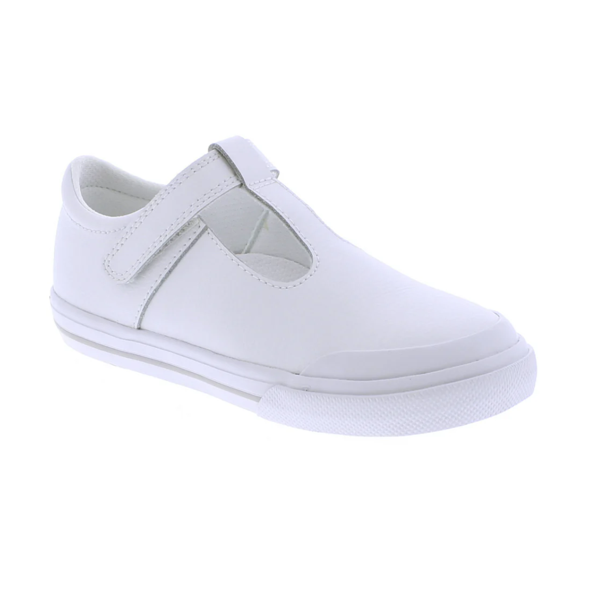 Drew White Leather, Gray Trim