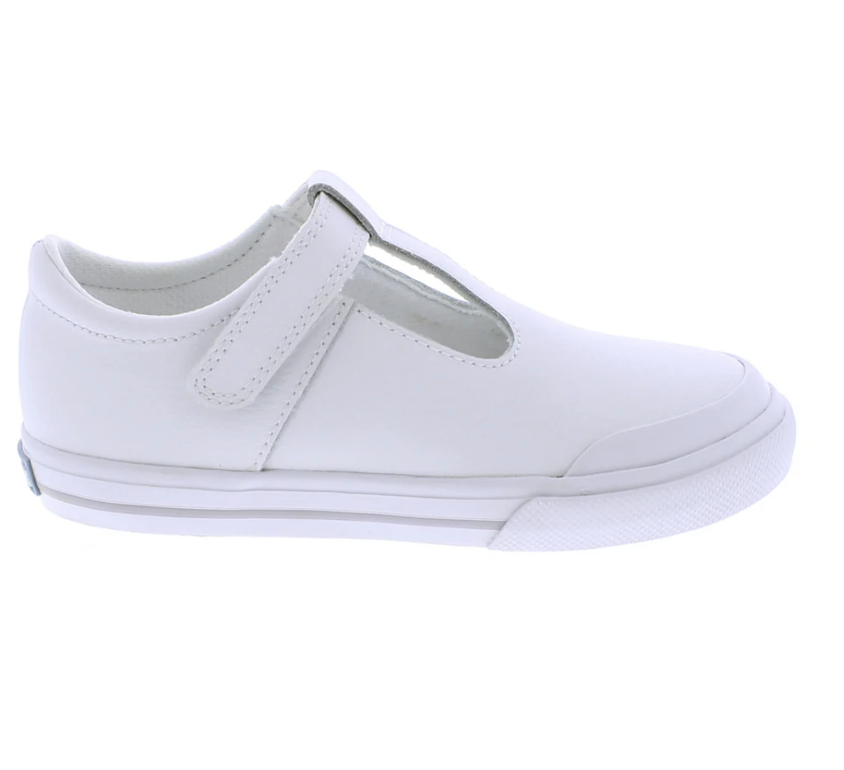 Drew White Leather, Gray Trim