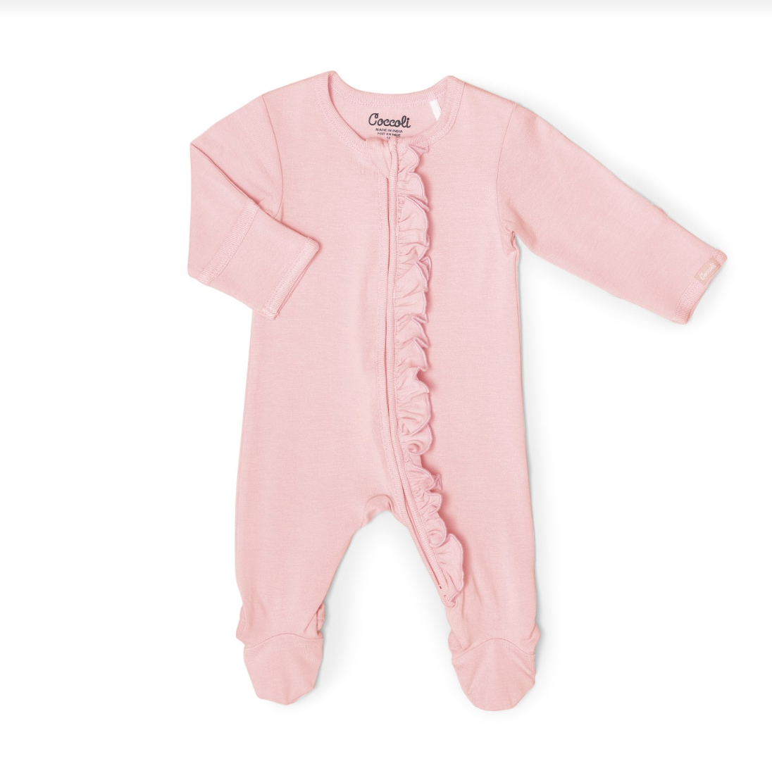 Coccoli Blush Pink Ruffle Footie