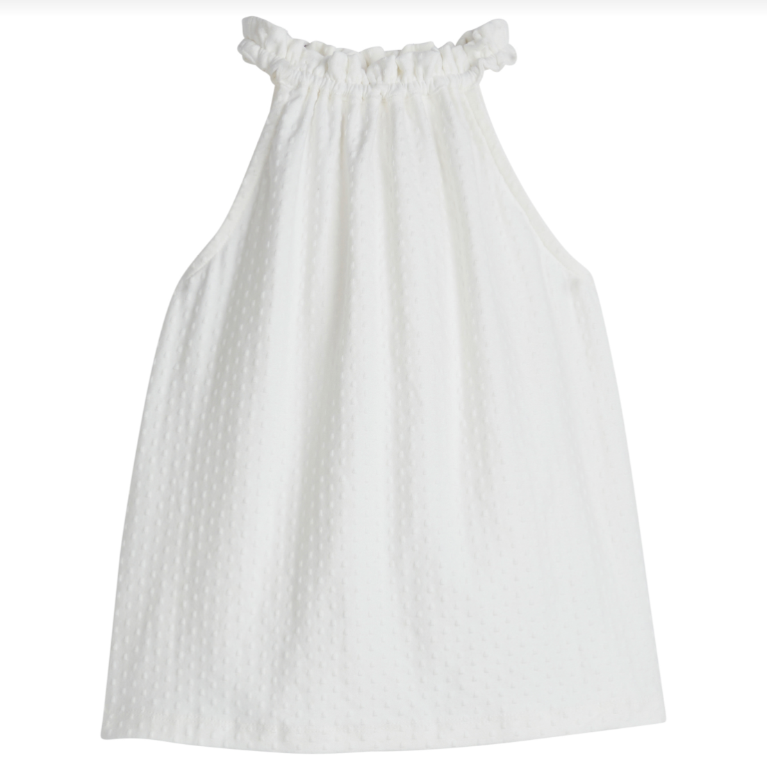 Mod Sleeveless Top White Pointelle