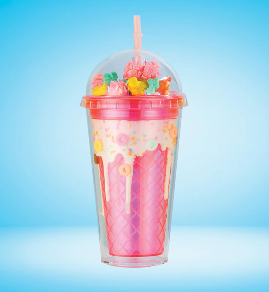 Rainbow Popcorn Tumbler Pink