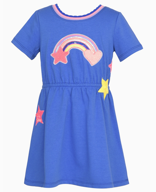 Fit and Flare Dress with Side Cutouts and Patch Trims