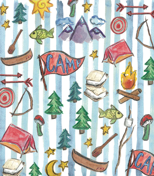 Happy Camper Minky Blanket Blue